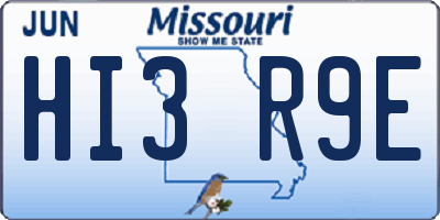 MO license plate HI3R9E