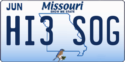 MO license plate HI3S0G