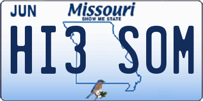MO license plate HI3S0M