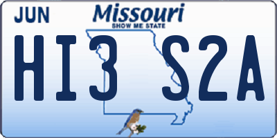 MO license plate HI3S2A