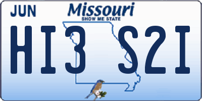 MO license plate HI3S2I