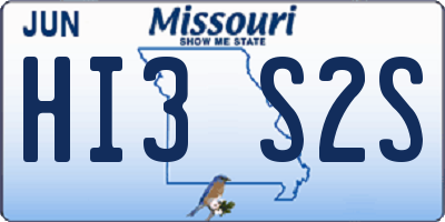 MO license plate HI3S2S