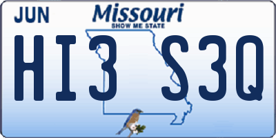MO license plate HI3S3Q