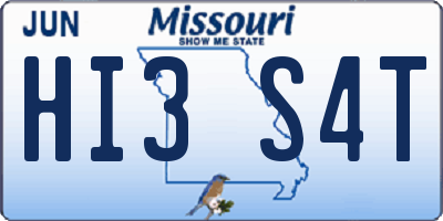 MO license plate HI3S4T