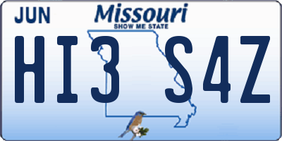 MO license plate HI3S4Z