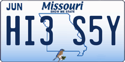 MO license plate HI3S5Y