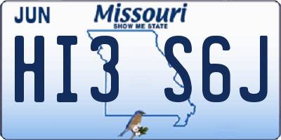 MO license plate HI3S6J