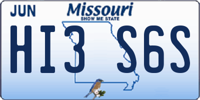 MO license plate HI3S6S