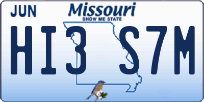MO license plate HI3S7M
