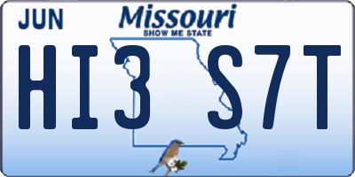 MO license plate HI3S7T