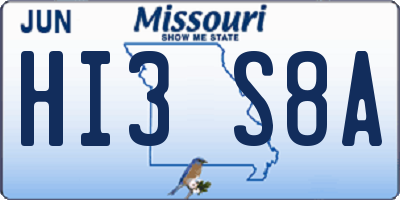 MO license plate HI3S8A