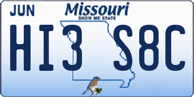 MO license plate HI3S8C