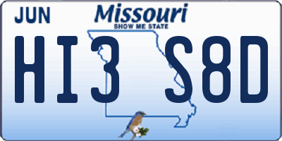 MO license plate HI3S8D