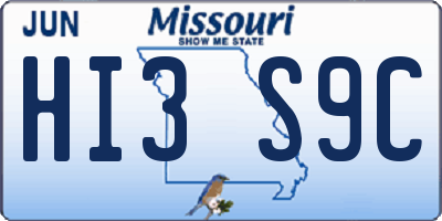 MO license plate HI3S9C