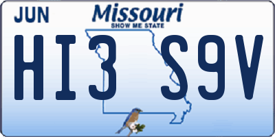 MO license plate HI3S9V