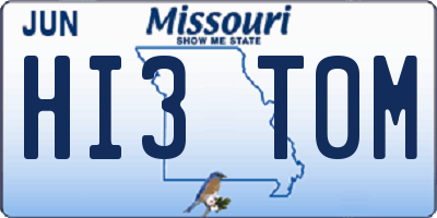 MO license plate HI3T0M