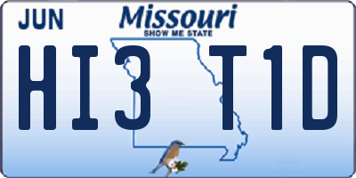 MO license plate HI3T1D