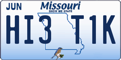 MO license plate HI3T1K