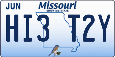 MO license plate HI3T2Y