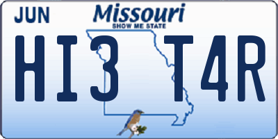 MO license plate HI3T4R