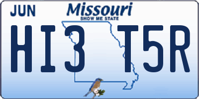 MO license plate HI3T5R