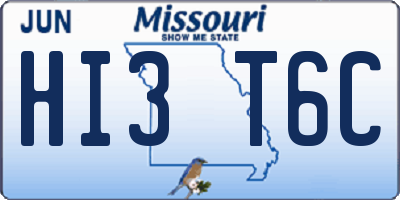 MO license plate HI3T6C