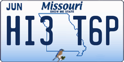 MO license plate HI3T6P