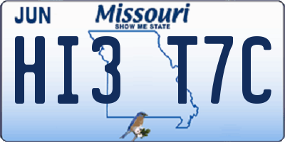 MO license plate HI3T7C