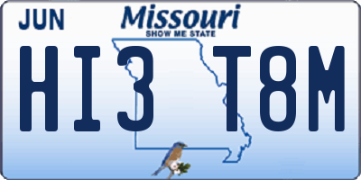 MO license plate HI3T8M