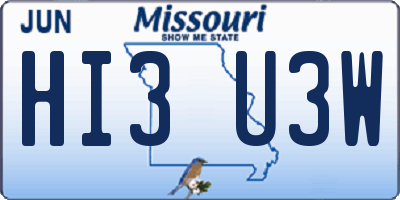 MO license plate HI3U3W