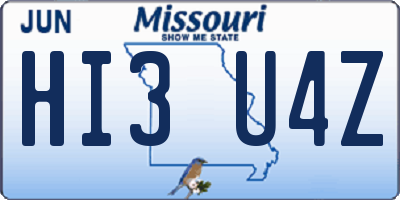 MO license plate HI3U4Z