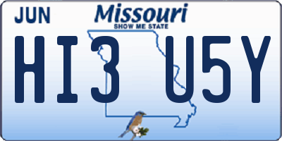 MO license plate HI3U5Y