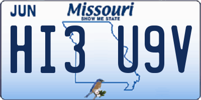 MO license plate HI3U9V