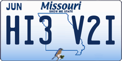 MO license plate HI3V2I