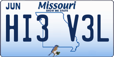 MO license plate HI3V3L
