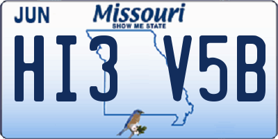 MO license plate HI3V5B
