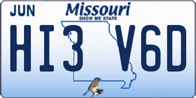 MO license plate HI3V6D