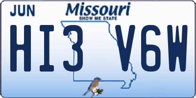 MO license plate HI3V6W