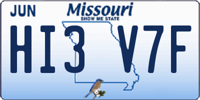 MO license plate HI3V7F