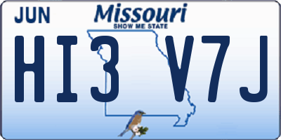 MO license plate HI3V7J