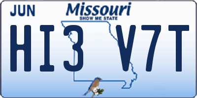 MO license plate HI3V7T
