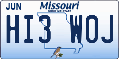 MO license plate HI3W0J