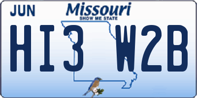 MO license plate HI3W2B
