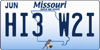 MO license plate HI3W2I
