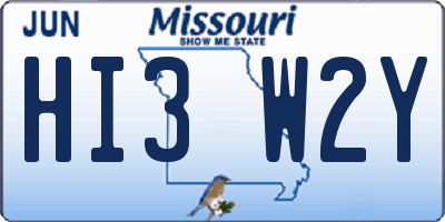 MO license plate HI3W2Y
