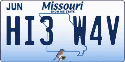 MO license plate HI3W4V