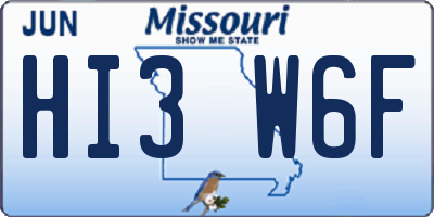 MO license plate HI3W6F