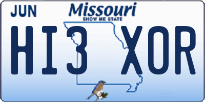 MO license plate HI3X0R