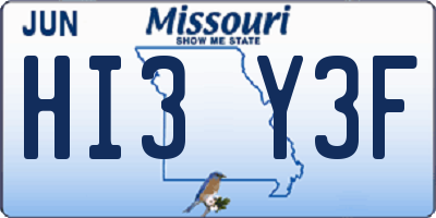 MO license plate HI3Y3F