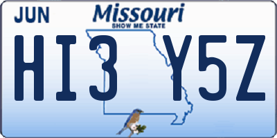 MO license plate HI3Y5Z